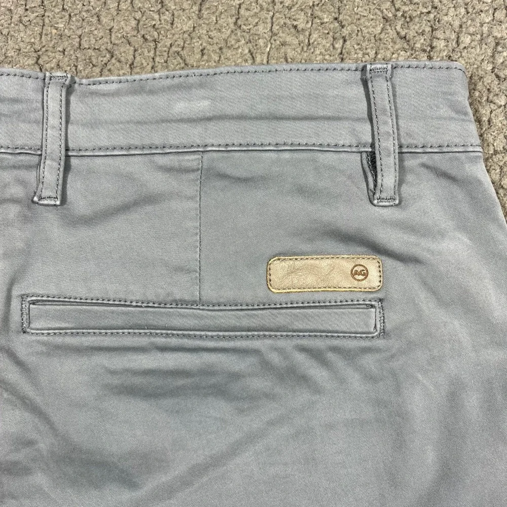 AG Adriano Goldschmied Wanderer Shorts Mens 34 Light Blue Grey Stretch Chino